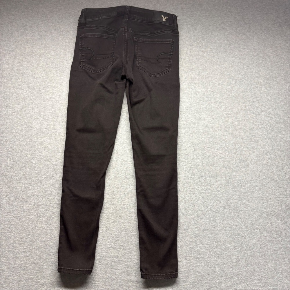 American Eagle Super Super Stretch Jegging Black Jeans 4 Short Low Rise Skinny - Picture 4 of 7